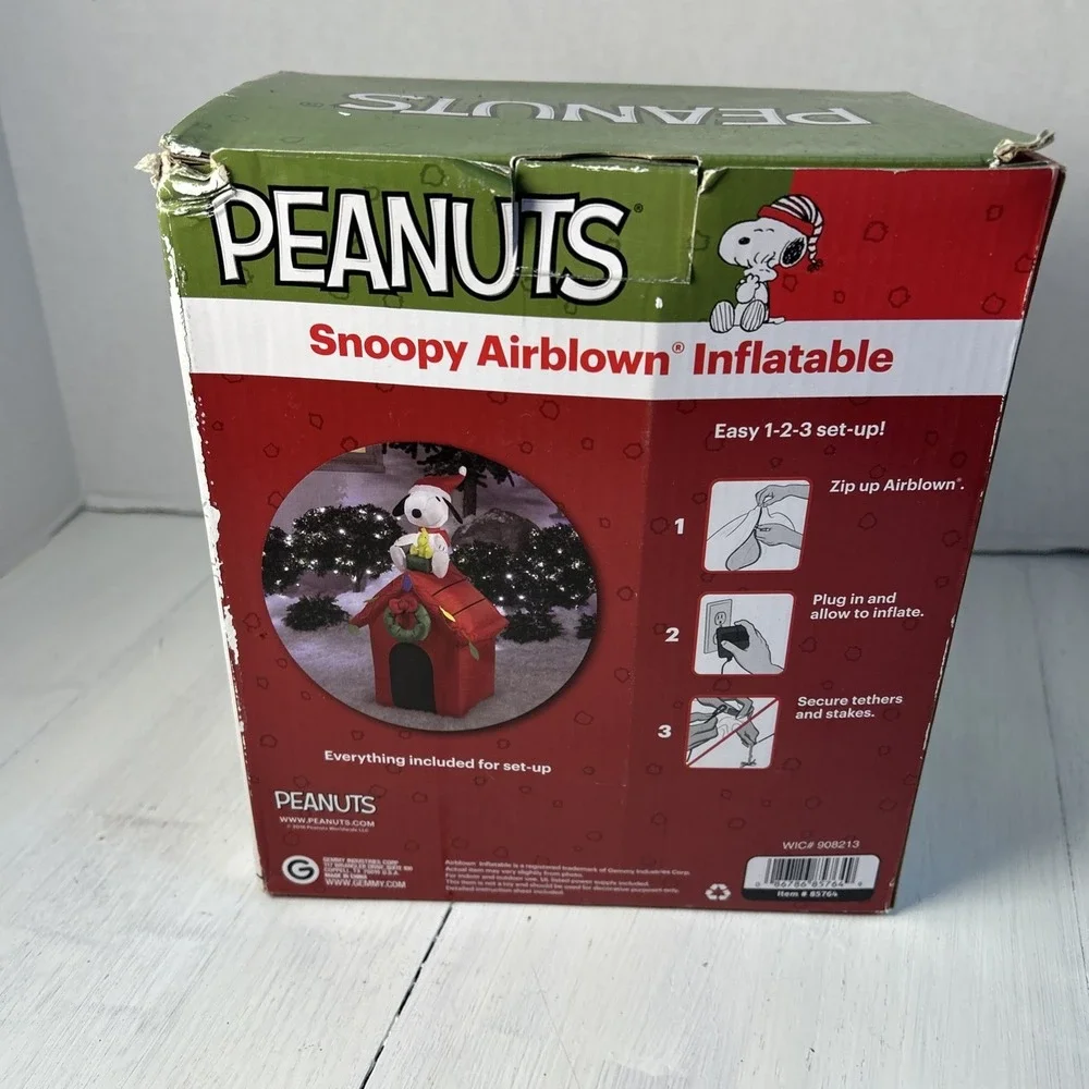 Gemmy‎ 4' Airblown Lighted Peanuts Snoopy Christmas Inflatable 1257
